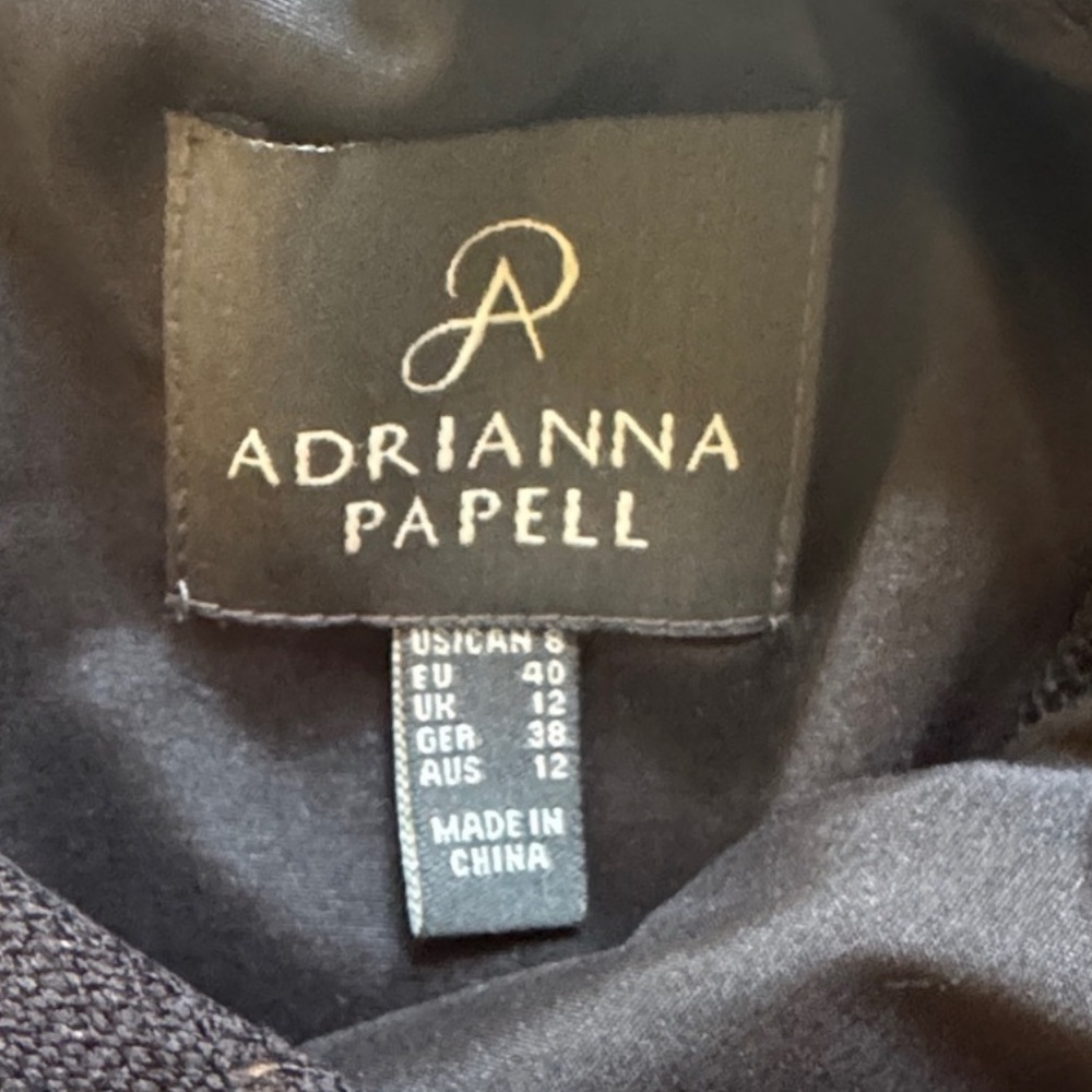 EUC Adrianna Papell Black Lace Mini Dress Sz 8 - Picture 6 of 6